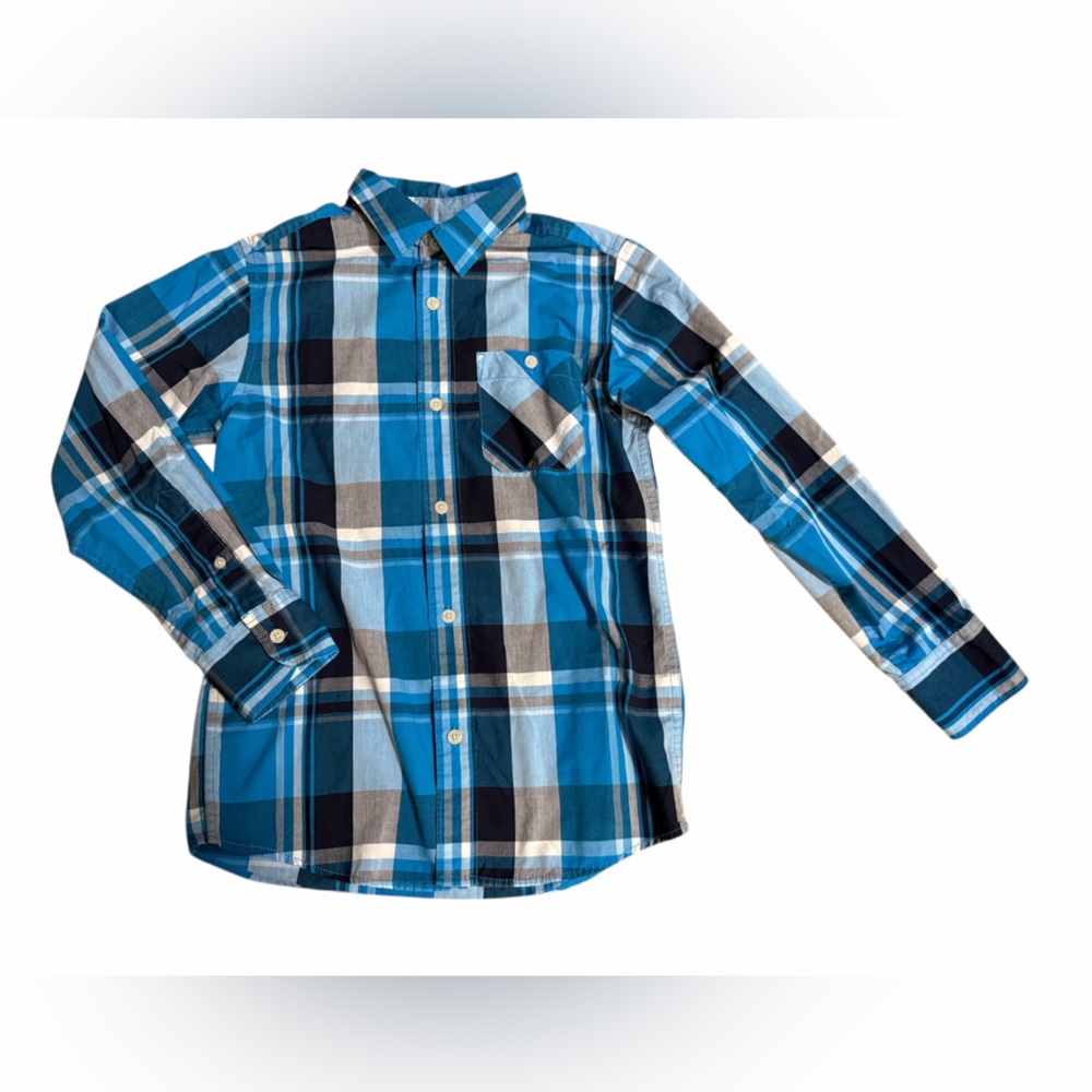 Boy’s Urban Pipeline Blue and Black Plaid Shirt
